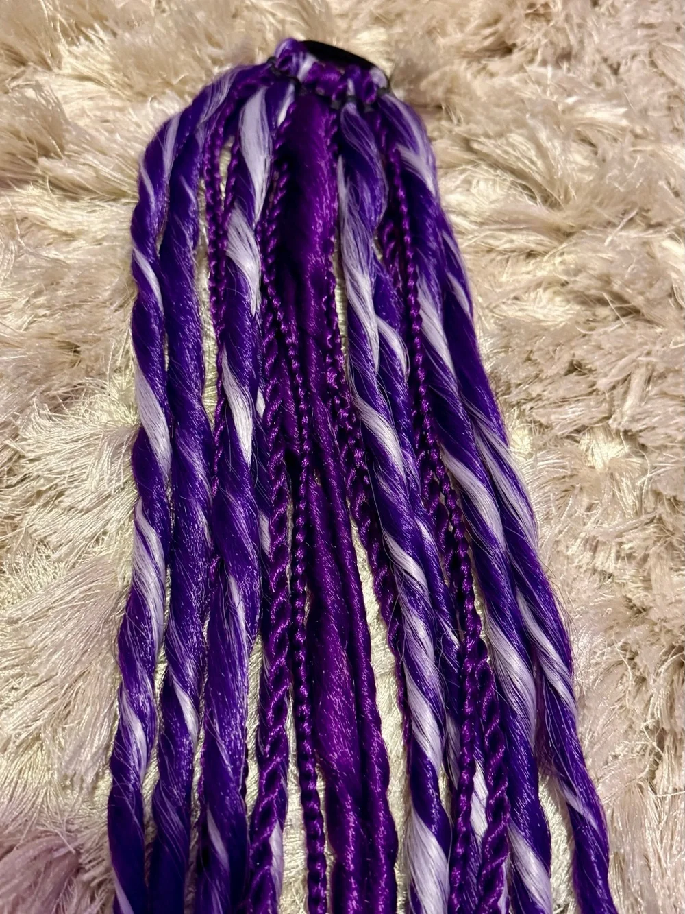 Purple & White Synthetic Braided Hair Extensions - Women Hair Wigs & Extensions